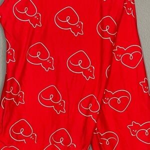 Lularoe red cat heart leggings one size
